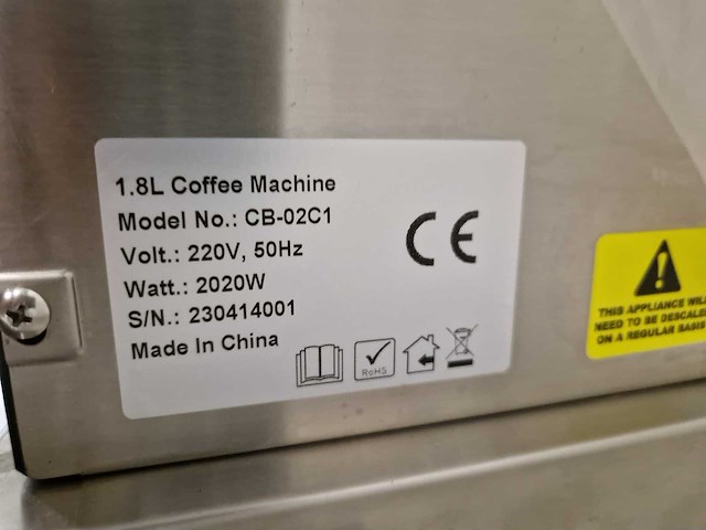 Coffe machine - cb-02c1 / 2 / 3 - koffiemachine (3x) - afbeelding 4 van  4