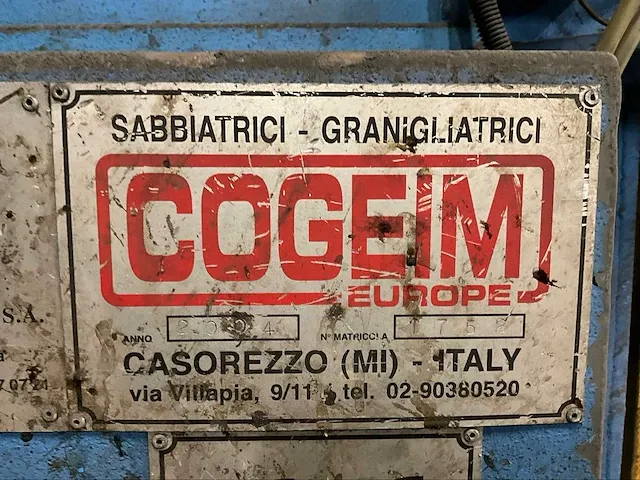 Cogeim europe 1752/gr2 roterende gritstraalinstallatie - afbeelding 11 van  19