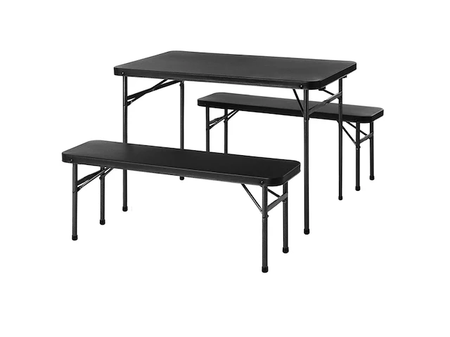 Coleman campingtafel met bankjes (4persoons) inklapbare picknicktafel zwart - afbeelding 1 van  2