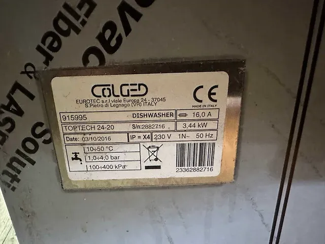 Colged - toptech 24-20 - vaatwasser met colged ws140 osmose installatie - afbeelding 5 van  6