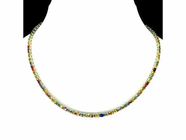 Collier 925 zilver 134,00 caraat 'multi colour' saffier - afbeelding 1 van  3