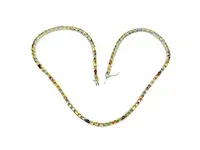 Collier 925 zilver 134,00 caraat 'multi colour' saffier - afbeelding 2 van  3