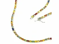 Collier 925 zilver 134,00 caraat 'multi colour' saffier - afbeelding 3 van  3