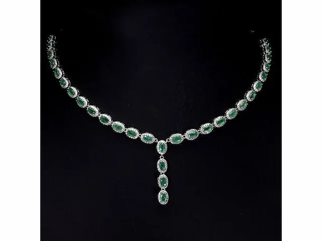 Collier 925 zilver 99,60 karaat emerald - afbeelding 1 van  3