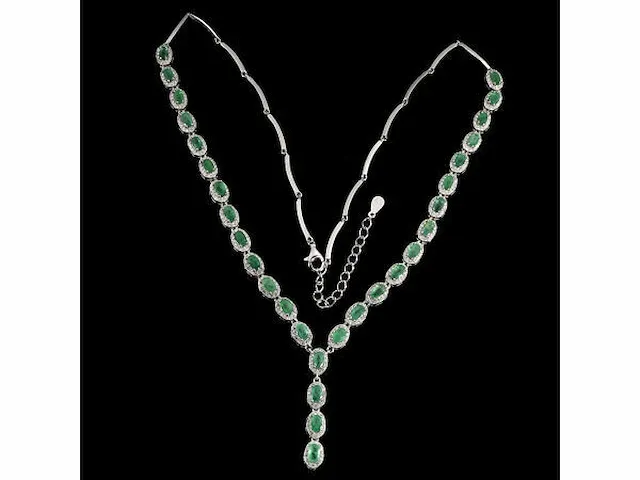 Collier 925 zilver 99,60 karaat emerald - afbeelding 2 van  3