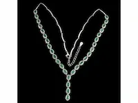 Collier 925 zilver 99,60 karaat emerald - afbeelding 2 van  3