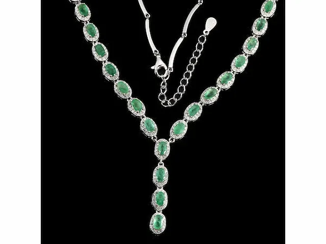 Collier 925 zilver 99,60 karaat emerald - afbeelding 3 van  3