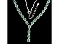 Collier 925 zilver 99,60 karaat emerald - afbeelding 3 van  3