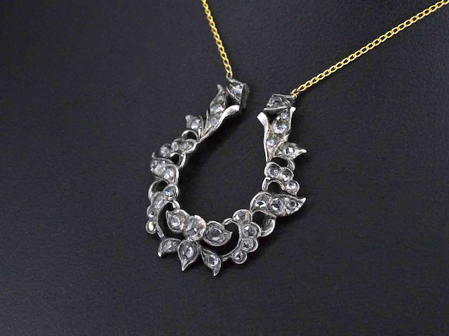 Collier goud zilver diamant - afbeelding 1 van  5
