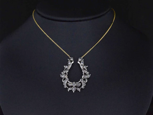 Collier goud zilver diamant - afbeelding 2 van  5