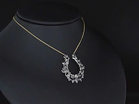 Collier goud zilver diamant - afbeelding 4 van  5