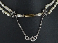 Collier met diamanten en orient parels - afbeelding 4 van  6