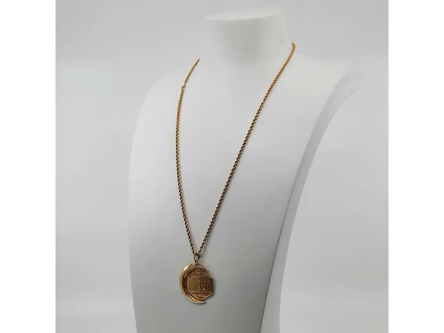 Collier met hanger, 18 karaats - afbeelding 1 van  9