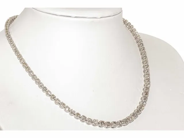 Collier witgoud met 18,03 karaat diamant - afbeelding 2 van  7