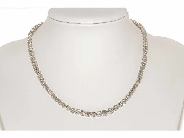 Collier witgoud met 18,03 karaat diamant - afbeelding 3 van  7