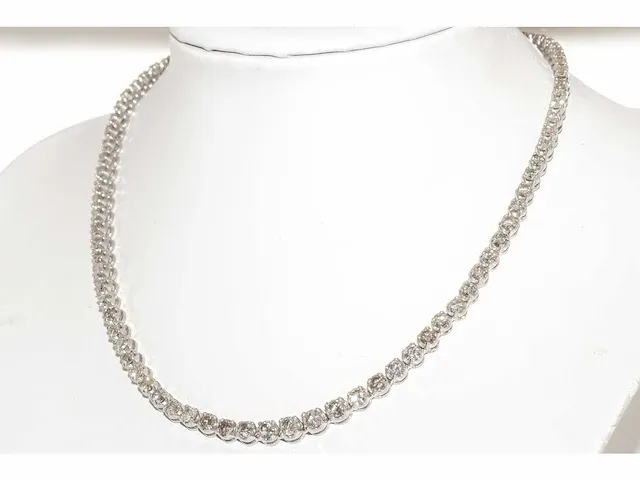 Collier witgoud met 18,03 karaat diamant - afbeelding 4 van  7