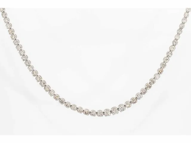 Collier witgoud met 18,03 karaat diamant - afbeelding 6 van  7