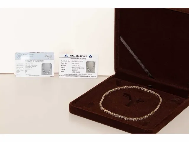 Collier witgoud met 18,03 karaat diamant - afbeelding 7 van  7