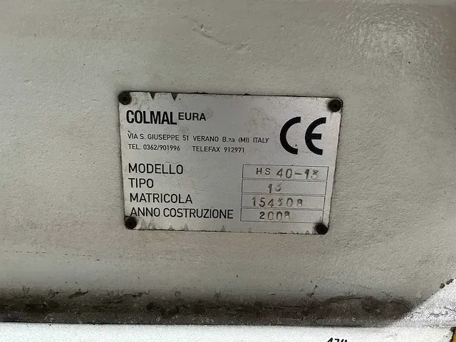 Colmal - hs 40-13, 4000x13mm - guillotineschaar - 2008 - afbeelding 16 van  17