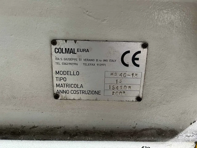 Colmal - hs 40-13, 4000x13mm - guillotineschaar - 2008 - afbeelding 16 van  17