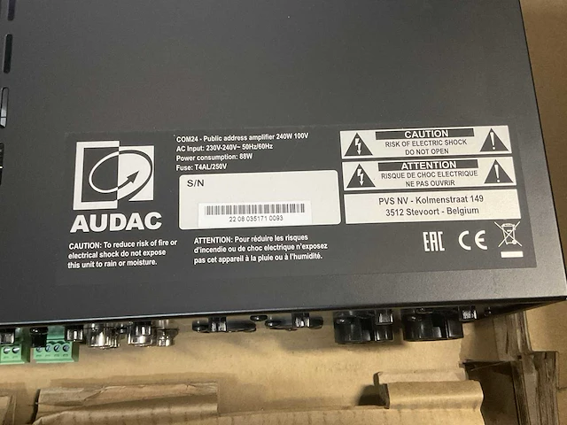 Com24mk2 audac versterker 240w 100v - afbeelding 7 van  8