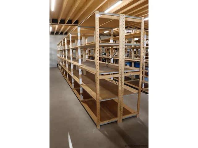 Combi-kavel: stellingen (hout) - 9 stuks - kavelnummers 1237666 t/m 1237672 & 1237686 - afbeelding 1 van  4
