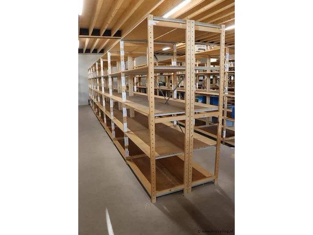 Combi-kavel: stellingen (hout) - 9 stuks - kavelnummers 1237666 t/m 1237672 & 1237686 - afbeelding 2 van  4