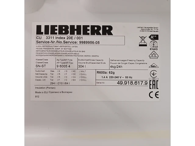 Combi koelkast a++, liebherr, cu3311 - afbeelding 9 van  10