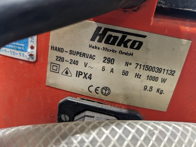 Combi machine> hogedruk, waterzuiger , hakomatic supervac - afbeelding 10 van  10