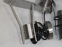 Combinatie van twee aluminium buitenwandlampen en twee aluminium tuinlantaarns w.o. hoogte circa 110 cm. - afbeelding 3 van  3