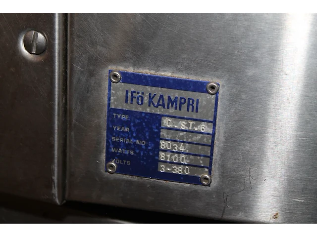 Combisteamer ifo kampri kombi, 380 volt. afmeting 90 x 70 x 64 cm. - afbeelding 3 van  3