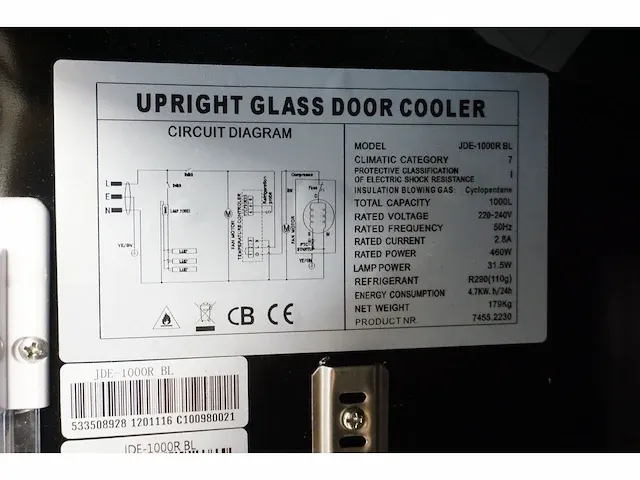Combisteel - jde-1000r bl - koelkast - afbeelding 5 van  5