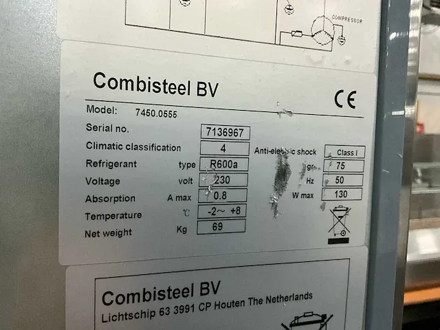 Combisteel 7450.0555 rvs koelkast - afbeelding 4 van  4