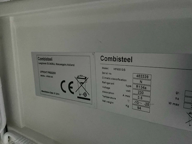 Combisteel hf 600 s/s rvs vrieskast - afbeelding 8 van  8
