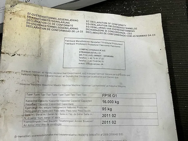 Compac fp16g1 werkplaatspers - afbeelding 7 van  7