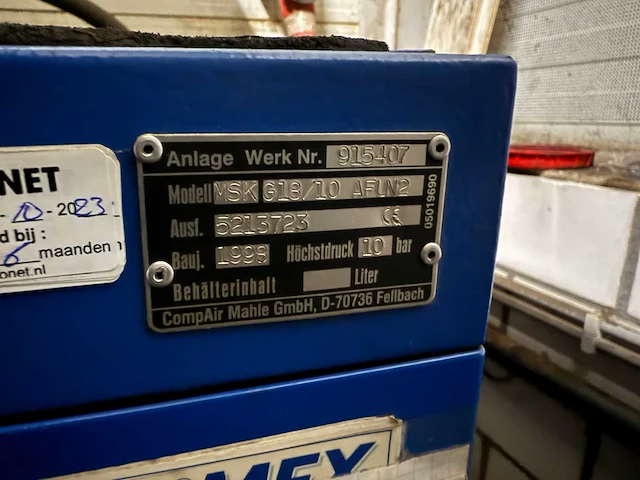 Compair - msg g18/10 afun 2 - schroefcompressor met droger, drukvat en olie-water filter - afbeelding 4 van  8