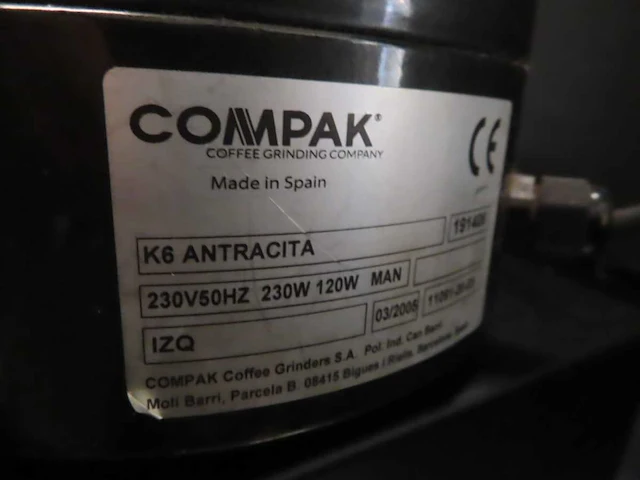 Compak - k6 antracita - koffiemolen - afbeelding 3 van  3