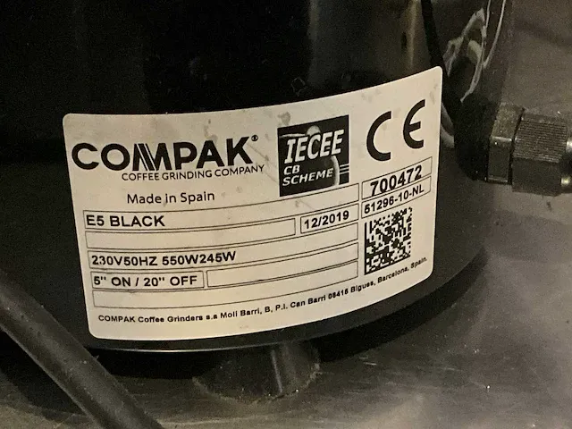 Compak e5 koffiemolen - afbeelding 4 van  4
