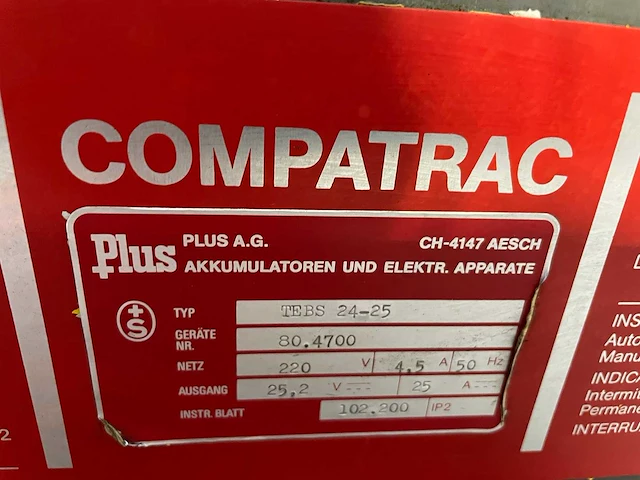 Compatrac - tebs 24-25 - acculaders compatrac - afbeelding 3 van  5