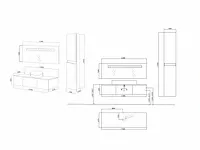 Compleet 1-persoons badkamermeubel - 1 zijkast - hoogglans antraciet. afm. 1200x470x250mm - afbeelding 8 van  8