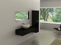 Compleet 1-persoons badkamermeubel - 1 zijkast - zwart. afm. 1200x470x250mm - afbeelding 1 van  6