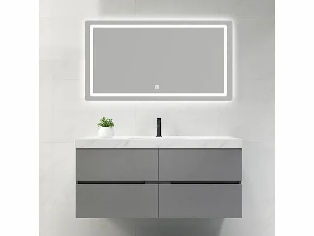 Compleet 1-persoons badkamermeubel 120 cm wit - incl. kraan - afbeelding 1 van  2
