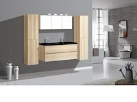 Compleet 2-persoons badkamermeubel 120 cm natural hout decor - incl. kranen - afbeelding 26 van  46