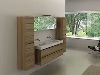 Compleet 2-persoons badkamermeubel 120 cm natural hout decor - incl. kranen - afbeelding 32 van  46