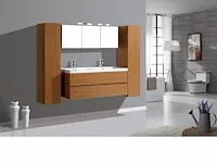 Compleet 2-persoons badkamermeubel 120 cm natural hout decor - incl. kranen - afbeelding 43 van  46