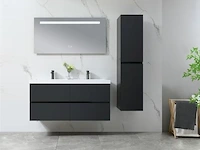 Compleet 3-delig duo-badkamermeubel (120cm) - hoogglans zwart - afbeelding 2 van  9