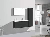 Compleet 3-delig duo-badkamermeubel (120cm) - hoogglans zwart - afbeelding 8 van  9