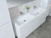 Compleet 4-delig duo-badkamermeubel (140cm) - hoogglans wit - afbeelding 5 van  9