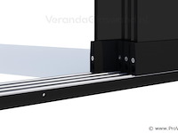 Compleet glazen schuifdeursysteem 6 deurs, veiligheidsglas 10 mm, 5610 mm breed, 6 stuks deuren 960 mm 2450 mm hoog, mat zwart ral 9005 - afbeelding 10 van  14