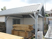 Compleet tuinhuis met overkapping. afmeting tuinhuis 250 x 400 x 370cm. - afbeelding 2 van  8